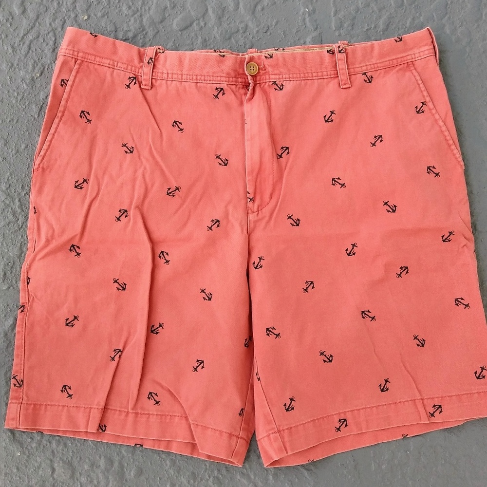Izod Men's 42 Shorts Pink Anchors Cotton